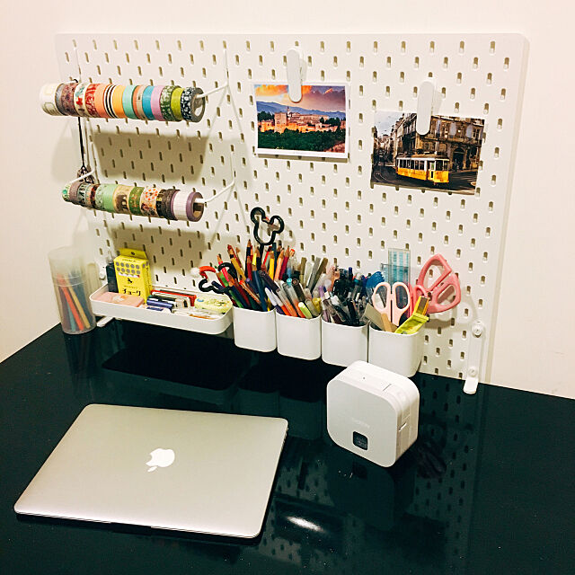 My Desk,MacBook Air,SKÅDIS（スコーディス）,BROTHERタイプライター,IKEA,ホワイトインテリア,北欧,無印良品 Candiceの部屋
