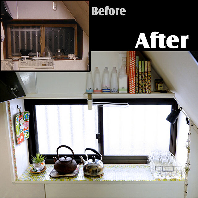 Kitchen,before→after,出窓,DIY SetSunの部屋