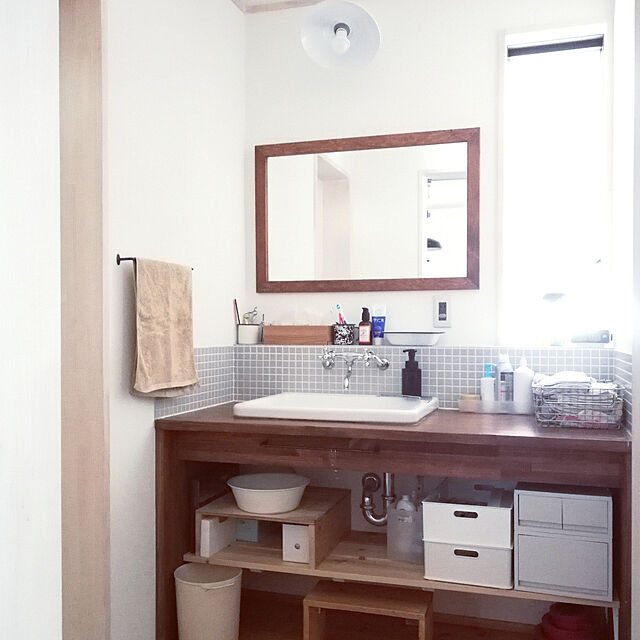 Bathroom,洗面スペース,ニトリ,無印良品,リノベーション,みせる収納 kazenの部屋