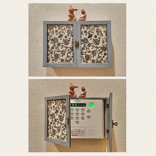 コレクションボックス,標本箱リメイク,ALSOK隠したい,ALSOK,100均,DIY,目隠し,Lounge sopiの部屋