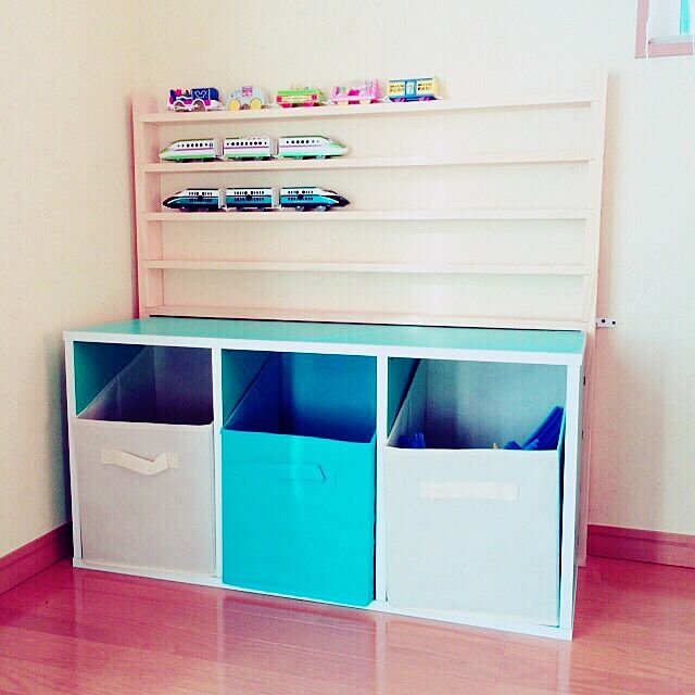 My Shelf,キッズルーム,カラーボックス,プラレール収納,DIY Narumiの部屋