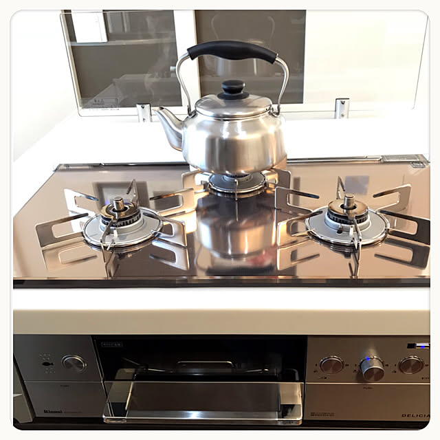 Kitchen,ステンレスが好き,男前,TOWER,排気口カバー,デリシア,リンナイ,柳宗理,ステンレスケトル,パナソニックキッチン nsugi0710の部屋