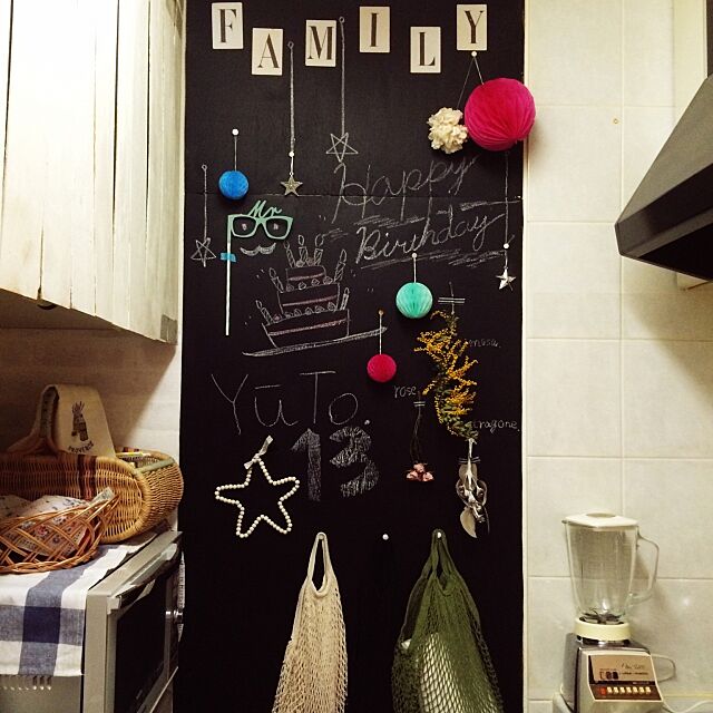 Kitchen,デコレーション,ネットバック☆,黒板DIY umeの部屋