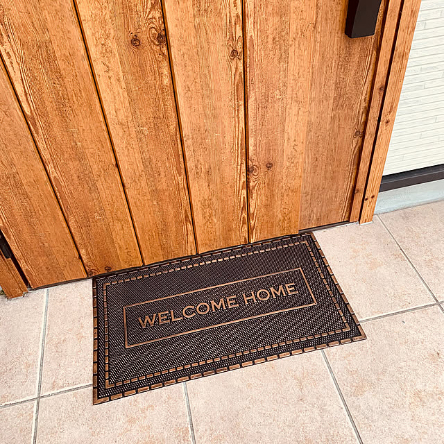 Entrance,外玄関,玄関ポーチ,welcomeマット,玄関ドア,キャンドゥ RIRITANの部屋