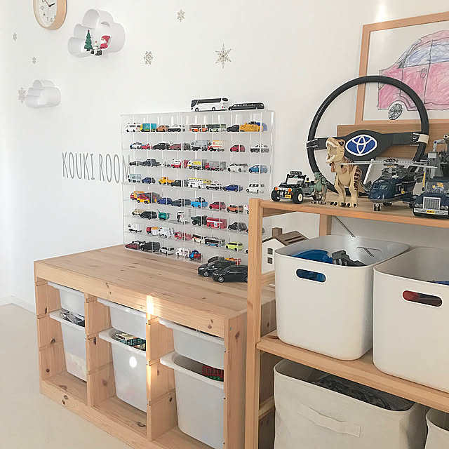 トミカ収納,IKEA,無印良品,ナチュラル,北欧,マンション,シンプルインテリア,いいね&フォローありがとうございます☆,こどもと暮らす,収納,My Shelf risaの部屋
