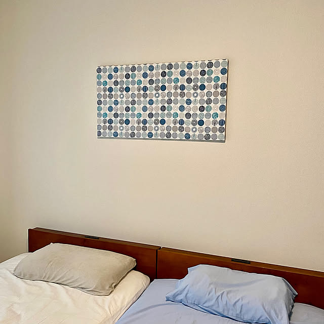 Bedroom,寝室,寝室の壁,スリーエム,コマンドファスナー,新生活フェス2025,ファブリックパネル,ファブリックボード,ファブリックパネル手作り,ファブリックパネルDIY maruchiの部屋