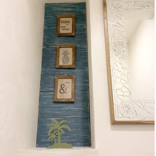 Bathroom,しただけ,ヤシの木,ニッチ,フォトフレーム,セリア,RC三重支部,RC名古屋,端材クラブ,RC愛知,Daiso,ダイソー,しただけインテリア atominaの部屋