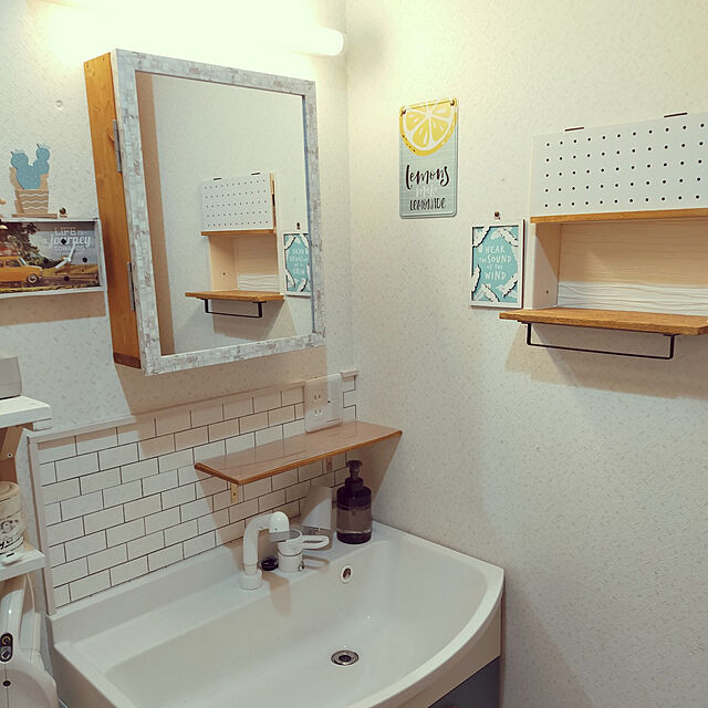 Bathroom,DIY,ナチュラル,1×4材,リノベーション,照明,ミラーキャビネット DIY ha.DIYerの部屋