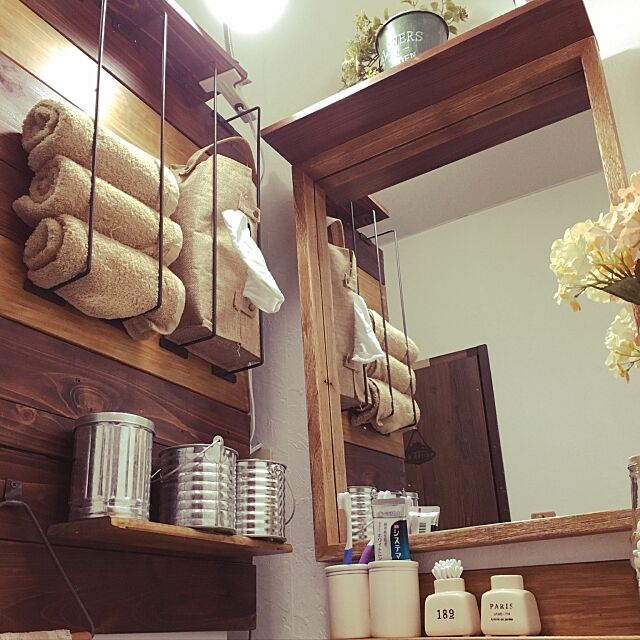 Bathroom,洗面所 収納,すのこ板,セリア,DIY hukurou2128の部屋
