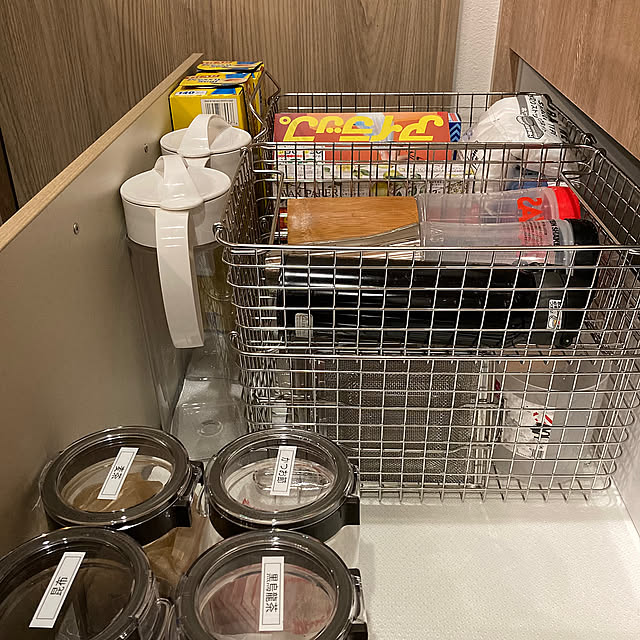 Kitchen,ワイヤーバスケット,スタッキングワイヤーバスケット,スタッキング,収納,カップボード,カップボード収納,無印良品 amyの部屋