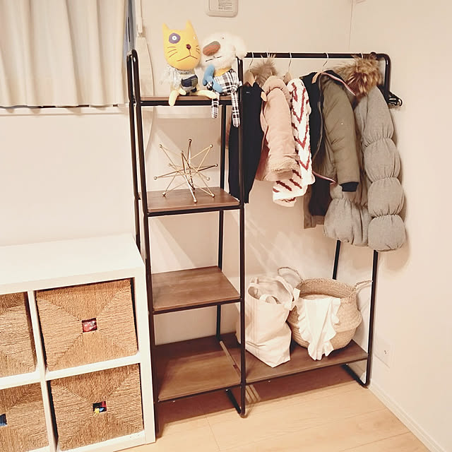 My Shelf,オブジェ,インテリア,IKEA,アイリスオーヤマ,ラック,ハンガーラック,ランドセル置き場,イケア,おもちゃ箱,イケアのバスケット,バスケット PONの部屋