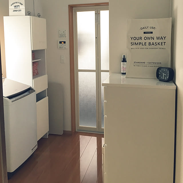 Bathroom,脱衣所&洗面所&ランドリー,ニトリ,セリア,100均,中古住宅リフォーム,ダイソー,ホワイト大好き,Francfranc,珪藻土バスマット,スリムチェスト,ランドリーバッグ,ハンガー収納,カインズ kyomaruの部屋