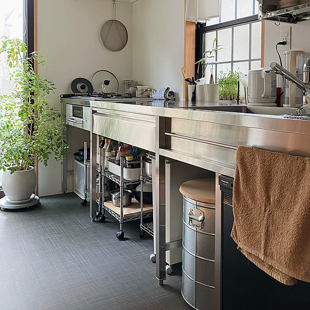 Kitchen,リノベーション,ステンレスキッチン,低予算リノベ,キッチン収納,フレームキッチン,壁付けキッチン akanekoの部屋