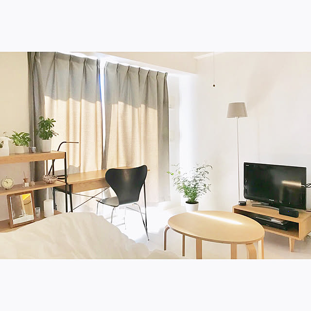 Lounge,ひとり暮らし,すっきり暮らしたい,ミニマリスト,観葉植物,1K,シンプル,ムジラー,無印良品,ワンルーム 6畳,一人暮らし,ワンルーム,ナチュラル,北欧,アクアプランツ Mahoの部屋