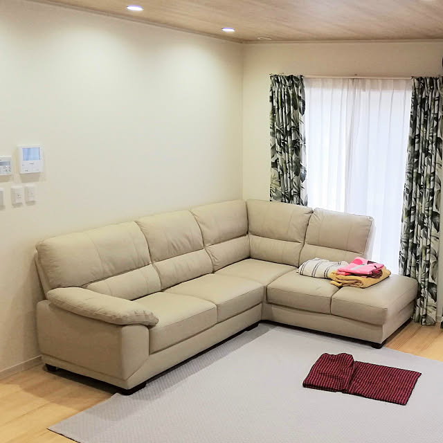 Lounge,ニトリ,ニトリのソファー,ニトリのソファ,L字ソファ,L字ソファー,本革ソファー,本革ソファ lomane124の部屋