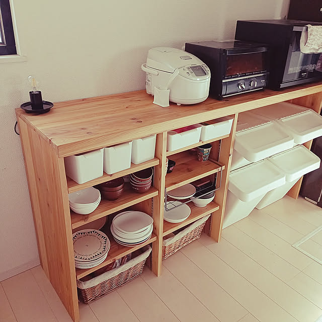 Kitchen,山善のすっきりおうちカフェセット,食器棚DIY,シンプル,生活感をなくしたい,モニター応募投稿 riiiの部屋