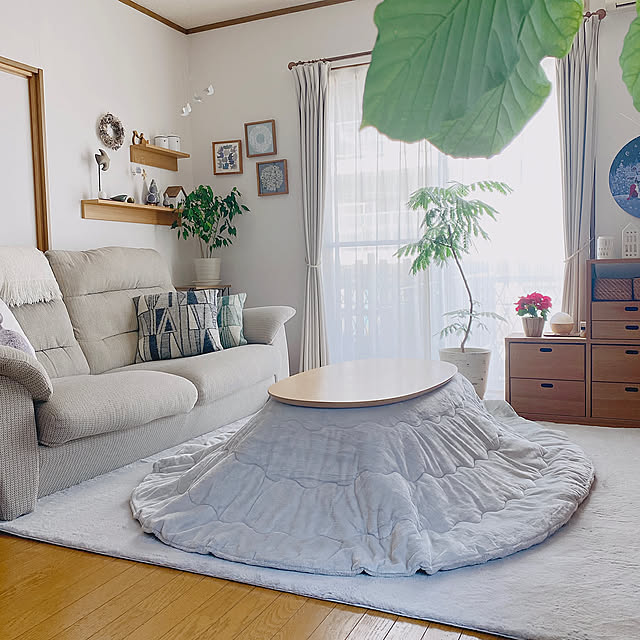 Lounge,こたつ,無印良品,北欧インテリア,北欧ナチュラル,暮らしを楽しむ,季節を楽しむ,楕円形こたつ,イケヒコ,楕円形こたつ布団,イケヒコラグ,ラピアスシリーズ,ラピアスこたつ布団 yukaの部屋