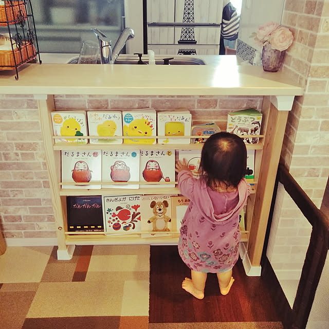 Lounge,ハンドメイド,こどもと暮らす。,赤ちゃんのいる暮らし,タマホーム,カフェ風インテリア,DIY,プロヴァンス風,ディアウォール棚,絵本棚,手作り,通せんぼ,ベビーガード hikaruの部屋