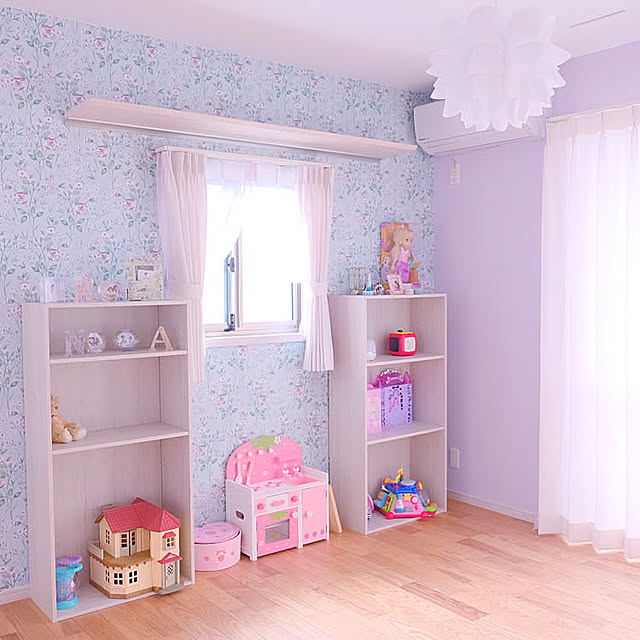 こどもと暮らす,My Shelf,アクセントクロス,子供部屋女の子,子供部屋はカラフル,子ども部屋 女の子,子ども3人,子どものいる暮らし,ニトリ,IKEA mielpomme82の部屋