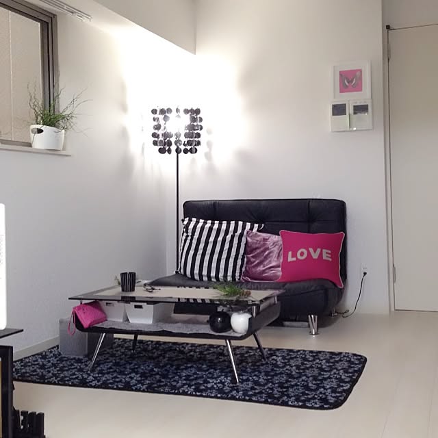 Lounge,一人暮らし,フランフラン,モノトーン,しまむら,エアプランツ Maikaの部屋