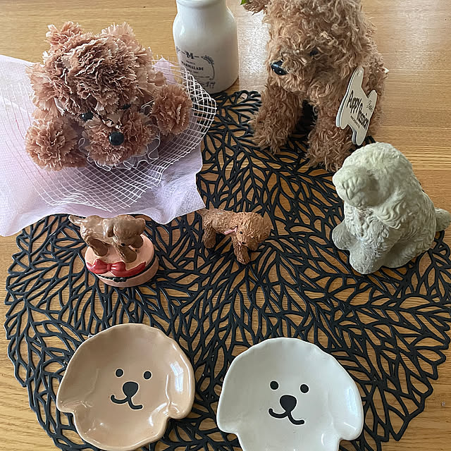 お気に入りのものたち,すべりこみ投稿,トイプードル柄,トイプードルオブジェ,トイプードル,集めて撮ってね!お気に入りのモノたち,roomclipに感謝,みてくださってありがとうございます,朝活,My Shelf nattunの部屋