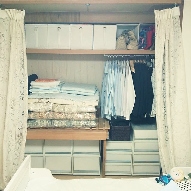 Bedroom,山善収納部,団地,見せる派,イベント,無印良品,IKEA,skubb,ポリプロピレン衣装ケース,こどもと暮らす。,リフォーム,中古マンション,押入れ,見せる収納,セリア,リメイクシート,和室,ピータッチ tomatoの部屋