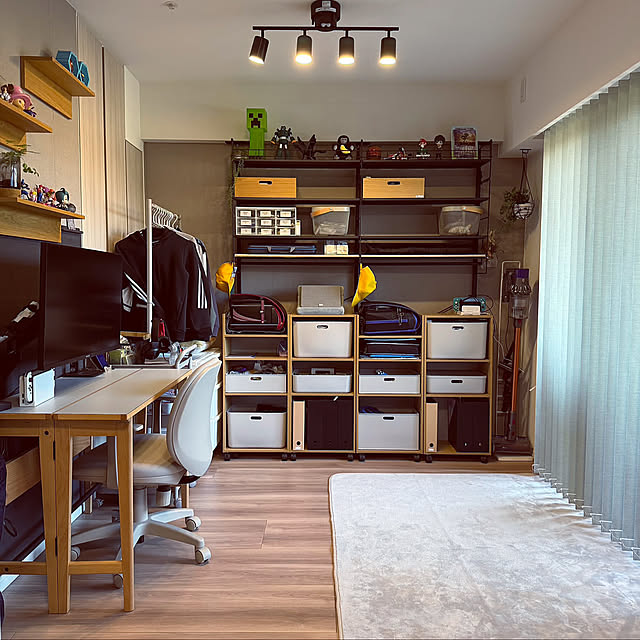 On Walls,収納,Nポルダ,カラーボックス,キッズルーム,ランドセル置き場,子供部屋,マンション暮らし,家族で暮らす,家族4人,ニトリ RitHomeの部屋