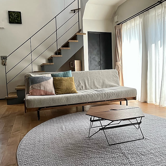 Lounge,折りたたみテーブル,テーブル,ナチュラル,インダストリアル,無垢床,イブルマット kokonanaの部屋