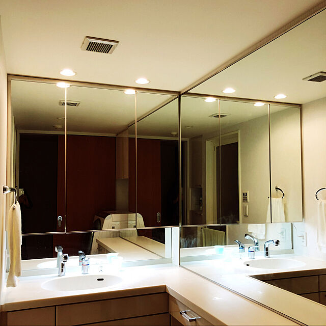 Bathroom,全面鏡,ダウンライト,照明,脱衣所,洗面所 y_n_0828の部屋