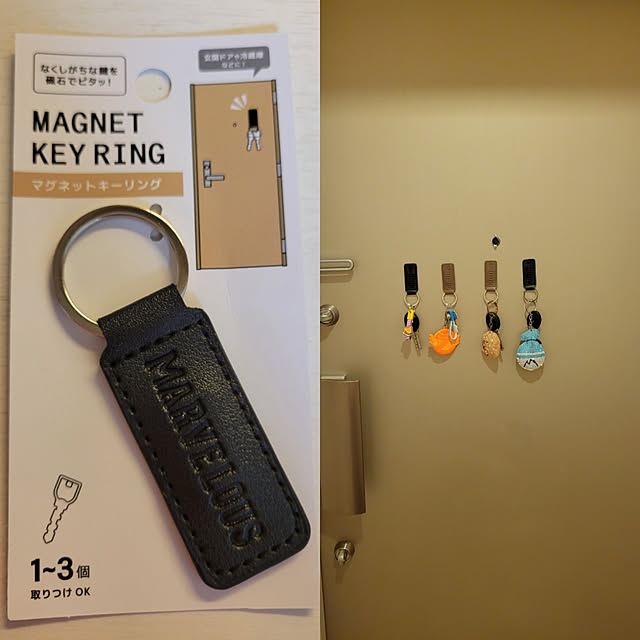 Entrance,マグネットキーホルダー,マグネットキー,キャンドゥ,100均,マンション暮らし,シンプル,玄関ドア,狭小マンション,工夫して暮らす Manamiの部屋