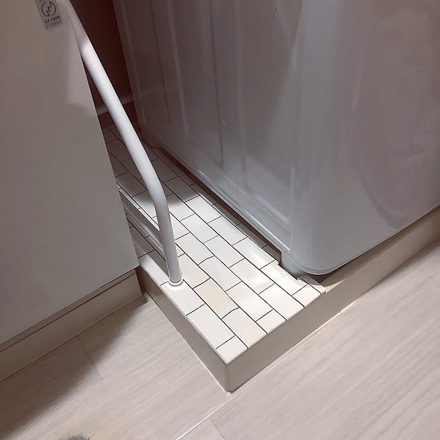 Daiso,洗濯パン,洗濯機パンカバー,洗濯機,洗面所,ナチュラル,賃貸マンション,Bathroom momoの部屋