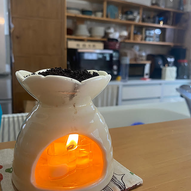 Kitchen,ほっと一息,癒しのひと時,香りのある生活,コーヒーかすの再利用,コーヒー香炉,ナチュラル,田舎暮らし,子育て中,平屋暮らし,子どもと暮らす,こどもと暮らす,五人家族,平家,かご kotaroの部屋