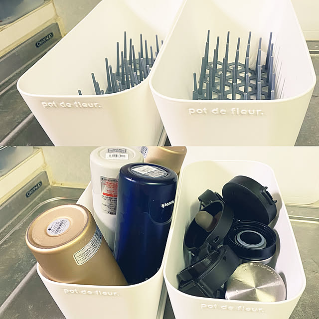 セリアプランター,水筒置き場,10分でできる,水筒水切り,ダイソー,いつもいいねやコメントありがとう♡,Kitchen Mugiの部屋