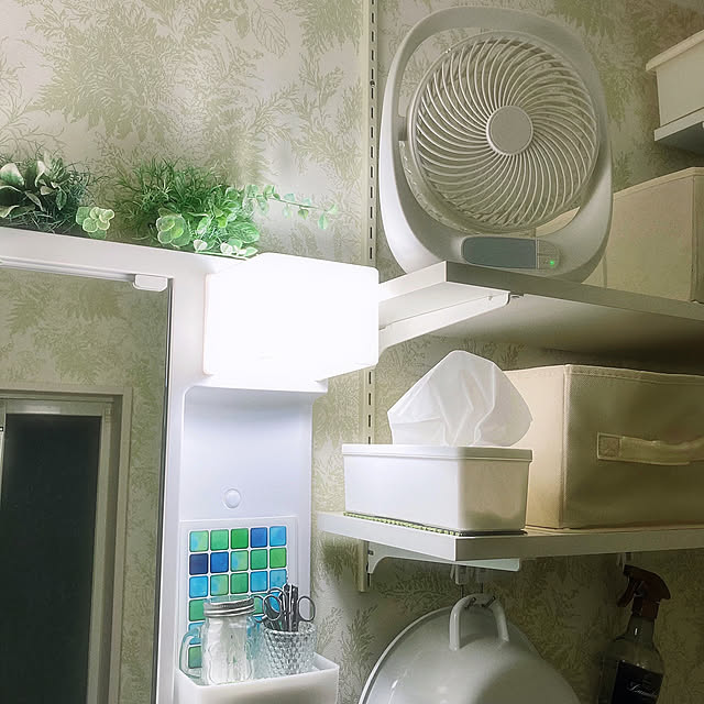 Bathroom,ポータブル扇風機,ポータブルファン,洗面脱衣所の棚,洗面所,扇風機・サーキュレーター,夏,昭和の家,築40年 mommyの部屋