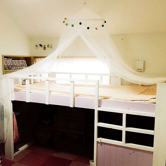 Bedroom,娘の部屋,子供部屋女の子,子供部屋,ベッドDIY,天蓋ベッド,天蓋,IKEA,子供と暮らす。,こどもと暮らす。,ナチュラル,DIY caplico71の部屋