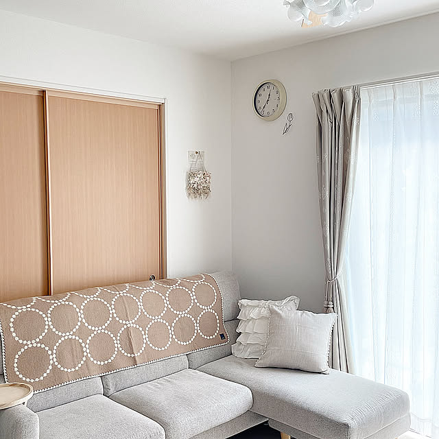 Lounge,ミナペルホネンタンバリン,ミナペルホネンブランケット,ミナペルホネン,ブランケット,北欧インテリア,建売,建売住宅,建売を自分好みに♡,建売り一戸建て mmの部屋