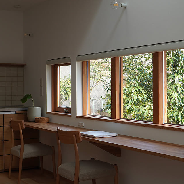 My Desk,新生活,窓,カフェ風,庭,注文住宅,木製窓,北欧,好きな風景,北欧インテリア,ワークスペース kumako.ieの部屋