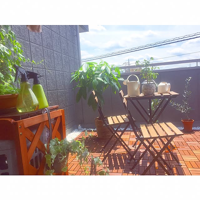 Overview,ガーデン,バルコニー,DIY,カフェ風,観葉植物,IKEA yuyuの部屋