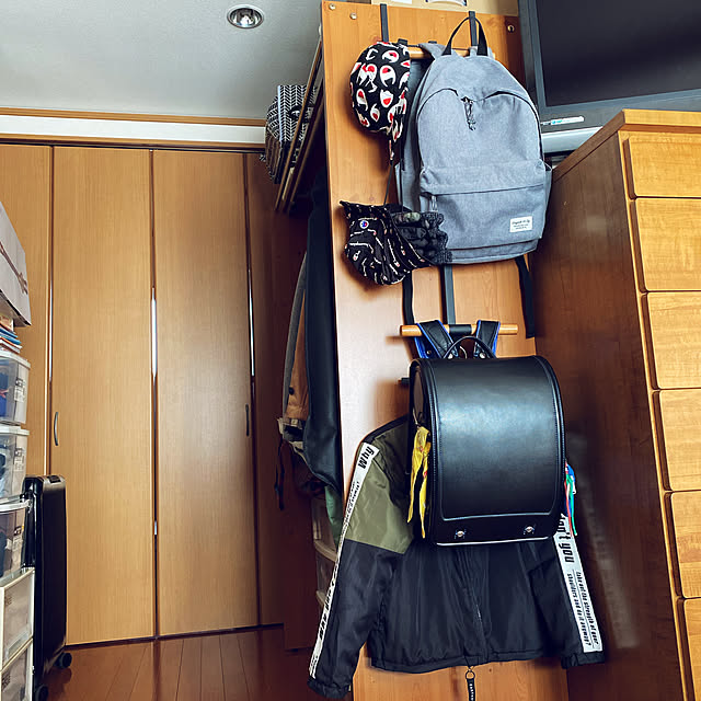 Bedroom,側面収納,省スペース収納,収納スペース,通学・通園グッズ収納,山崎実業 tower,RCの出逢いに感謝♡,みなさんに感謝です♡ cecil..の部屋