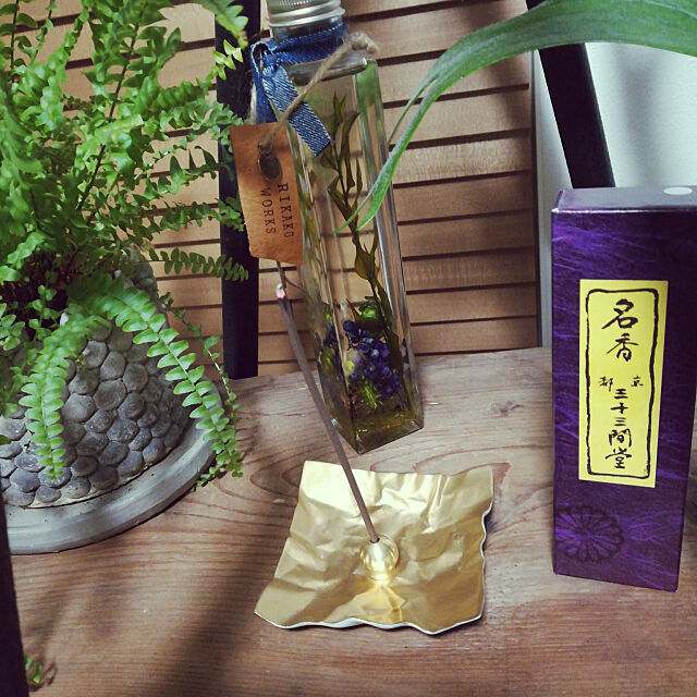 My Shelf,お香立て,ハーバリウム,シダ,三十三間堂 rikakoの部屋