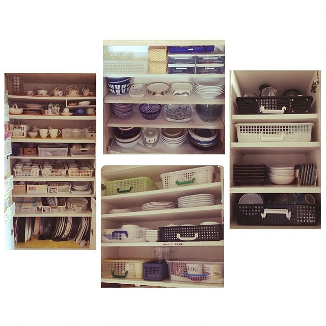 My Shelf,食器大好き♡,プラかごで引き出し ISM.mumの部屋