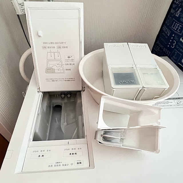 月1のメンテナンス,実は赤カビが発生しやすい場所,洗濯機の自動投入部分のお手入れ,片付けやすい,Bathroom uki-uki77の部屋