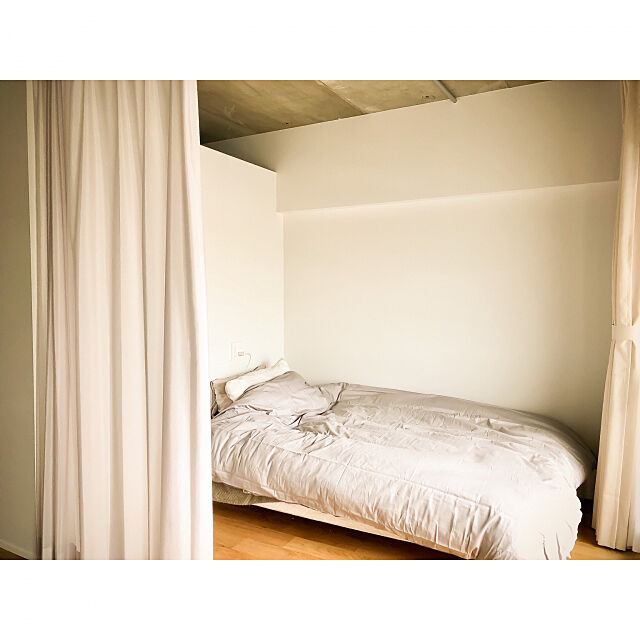 ニトリ,脚付きマットレス,無印良品,ベッド,一人暮らし,リノベーションマンション,Bedroom Pu8U6Hq7の部屋