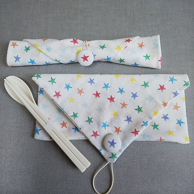 手ぬぐい,セリア,星柄,お箸ケース,ハンドメイド,くるみボタン,Kitchen miyukiの部屋