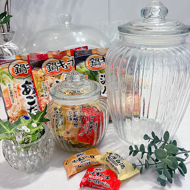 Kitchen,ガラス,食品保存,ガラス瓶,ガラスジャー,新生活,ダイソー,インテリア,雑貨,100均,一人暮らし,フェイクグリーン,収納,キッチン収納,見せる収納 tomatoの部屋
