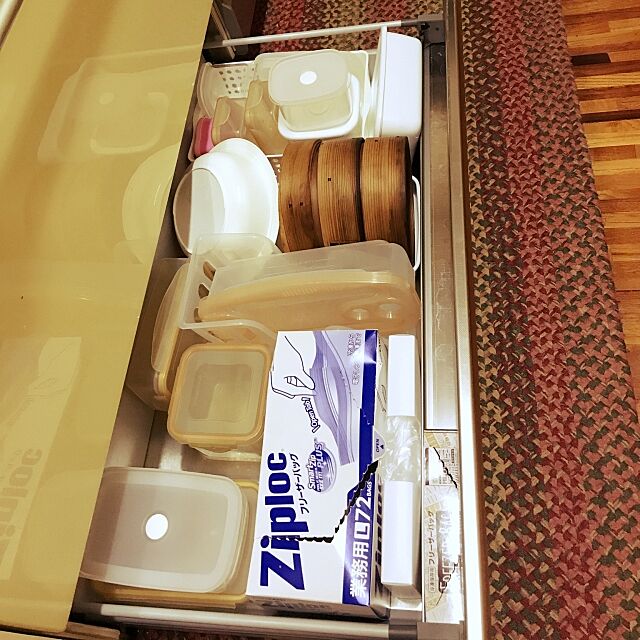 Kitchen,Fresh stocer,セリア,ziploc,ダイソー,せいろ,無印良品の保存容器 waraihiroの部屋