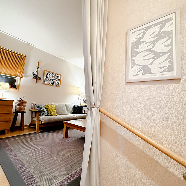 Lounge,trip,life puzzle,ミナペルホネン ポスター,アートポスター,照明,北欧雑貨,北欧インテリア,狭小住宅,小さなおうち,2階リビング,北欧ナチュラル,小さなお家,建売住宅,小さいおうち,いいね&フォローありがとうございます☆,すっきり暮らす,心地よい暮らし,ナチュラルヴィンテージ,癒し masumiの部屋