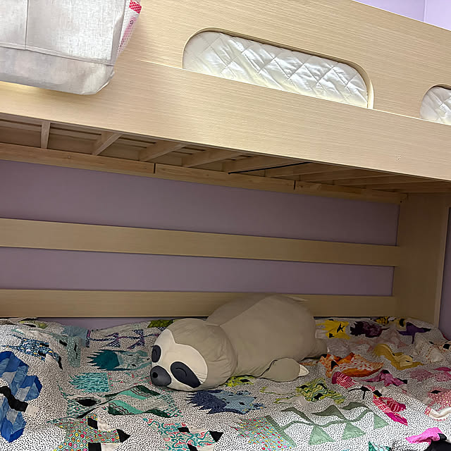 Bedroom,すのこベッド 折りたたみ,すのこ,すのこベッド,こども部屋,こどもスペース,壁紙ブルー系,ナチュラル luluの部屋