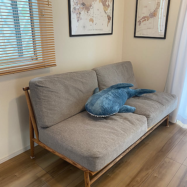 Lounge,クラウドソファ,モモナチュラルのソファ,モモナチュラル,ソファ,ナチュラル,マイホーム,建売,建売住宅,シンプルインテリア,買ってよかった,すっきり暮らしたい,木のぬくもりを感じる空間,木のぬくもり mai.tnsk150の部屋
