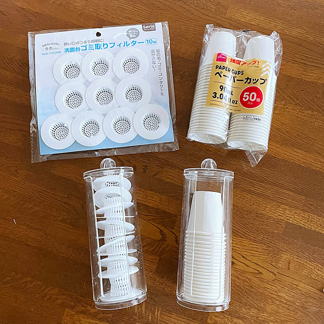 Bathroom,洗面台,使い捨て,掃除,排水溝,セリア,ダイソー,保存容器,子どものいる暮らし kanaの部屋